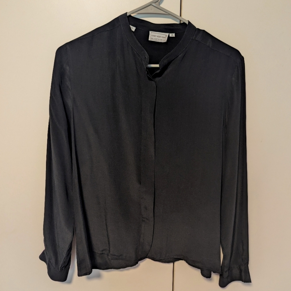 Vintage Jones New York Black Silk Blouse